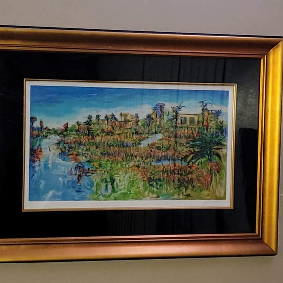 YUVAL WOLFSON GALLERY PIECE SERIGRAPH AUTUMN REFLECTIONS SIGNED 21X30" FRAMED - Picture 2 of 8